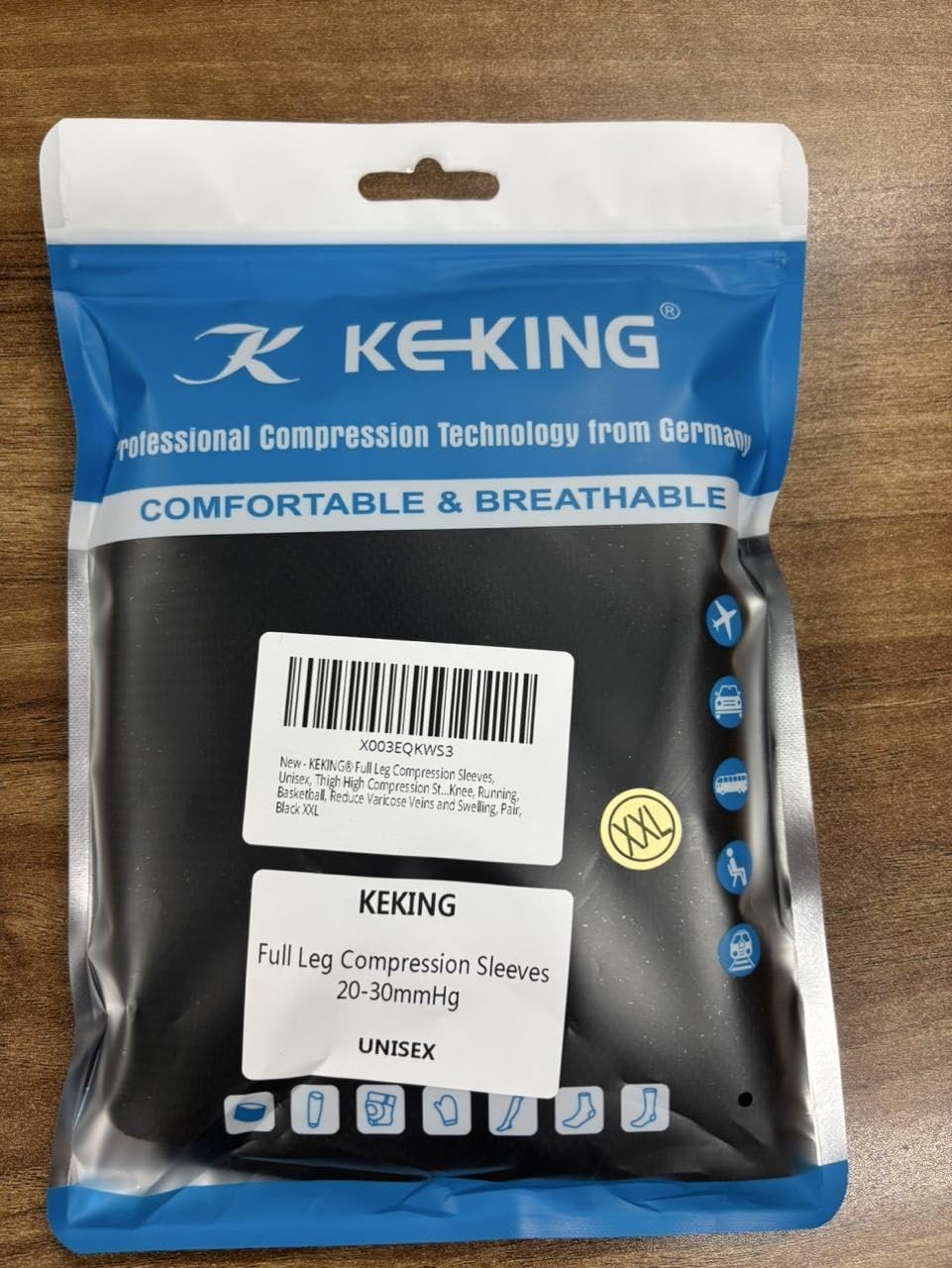 KEKING Full Leg Compression Sleeves, 20-30mmHg Graduated, Unisex, Running | T…