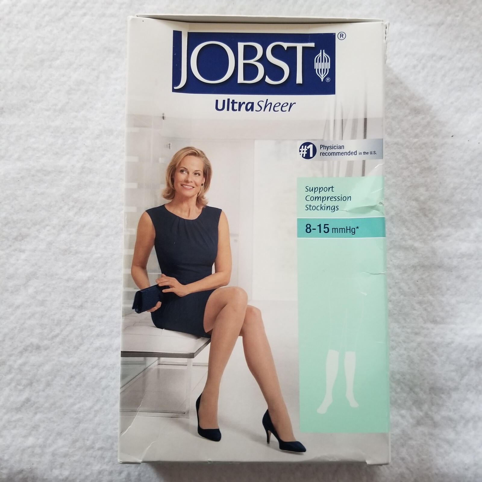 JOBST Women’s Size Medium Ultrasheer Thigh High 8-15mmHg Support Classic Black