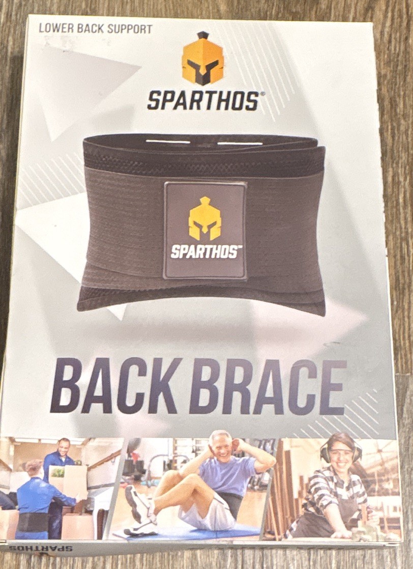 Sparthos Back & Lumbar Support Brace L Black Adjustable Breathable Pad