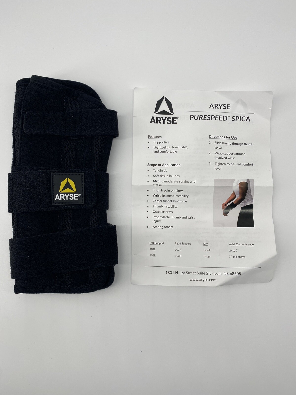 *NEW* Aryse AY-24 Wrist Brace w/ Thumb Spica *SMALL – LEFT HAND*