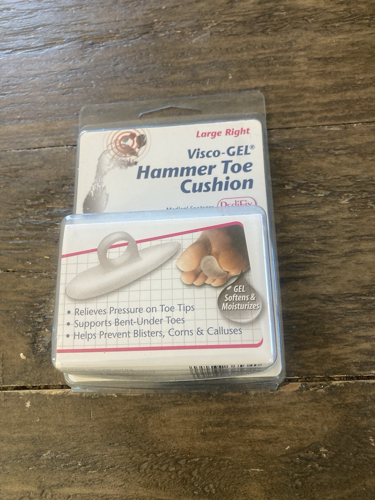 Visco Gel Right Foot Hammer Toe Cushion by PediFix Size Men 9 + Women 11 + New!