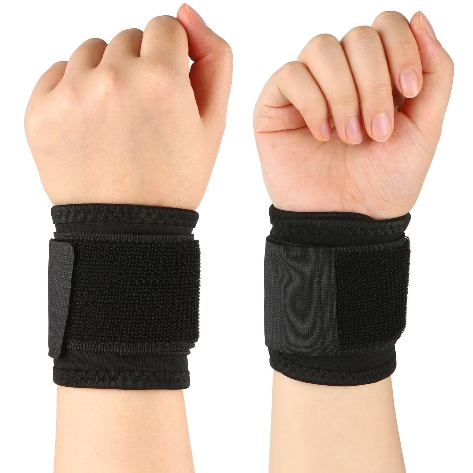 2 pcs Adjustable Wrist Support Brace Wrap for Sports Fitness Office Pain Relief