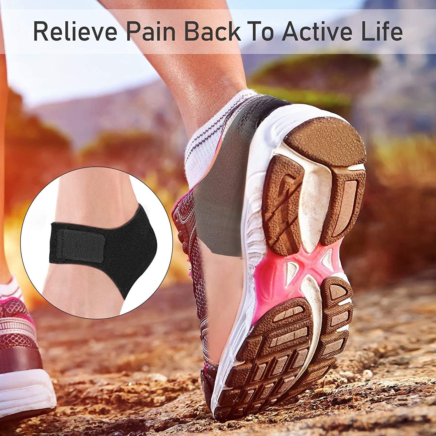 Gel Heel Cushion Support for Plantar Fasciitis Heel Pain & Achilles Tendinitis