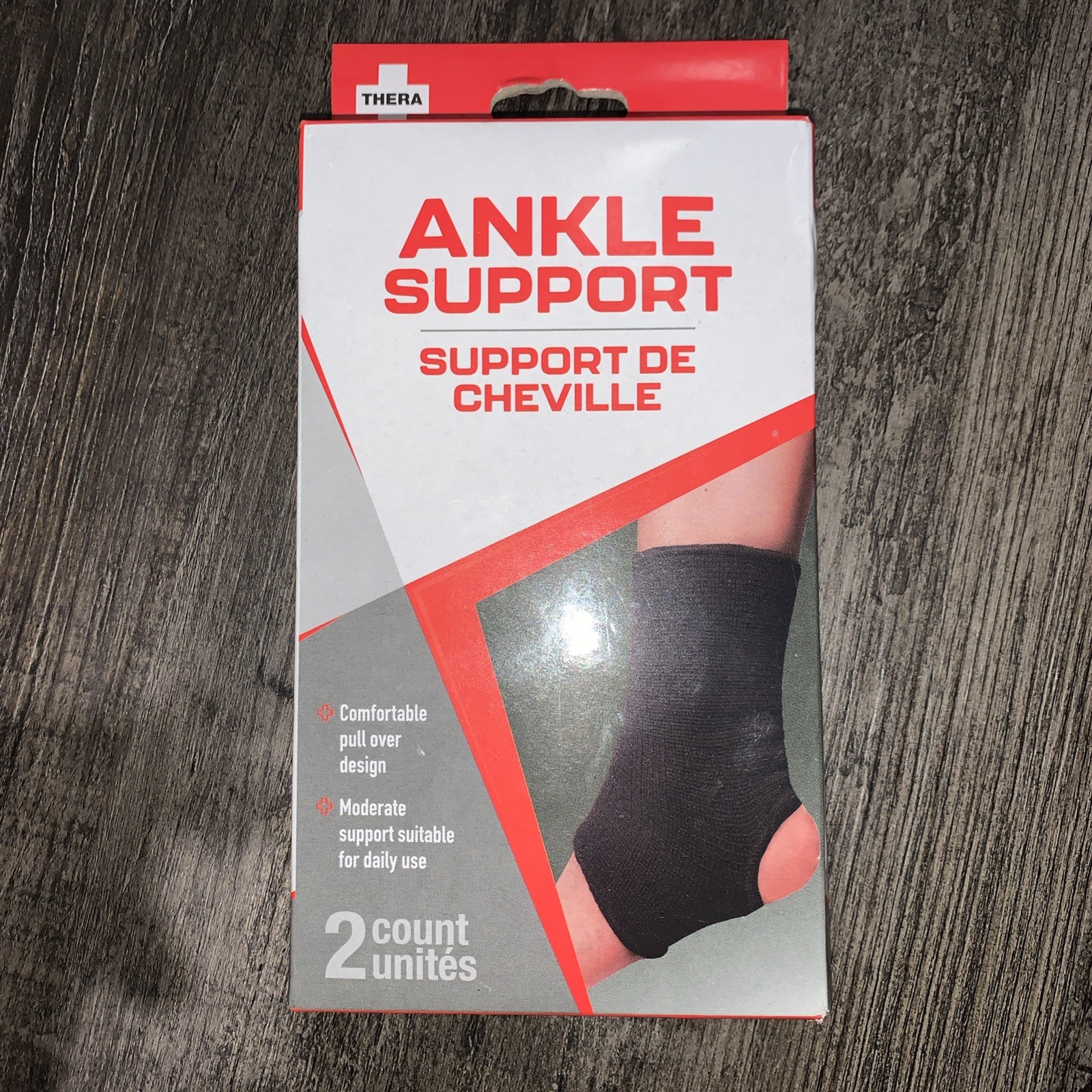 Thera Plus Ankle Support 2pk (Black) Unisex, Moderate Support, Free Shipping.