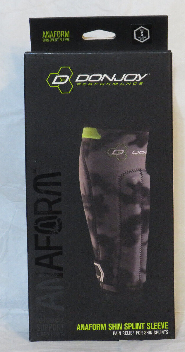 DONJOY ANAFORM SHIN SPLINT SLEEVE SMALL LEFT RIGHT BLACK GRAY CAMO COMPRESS NIB