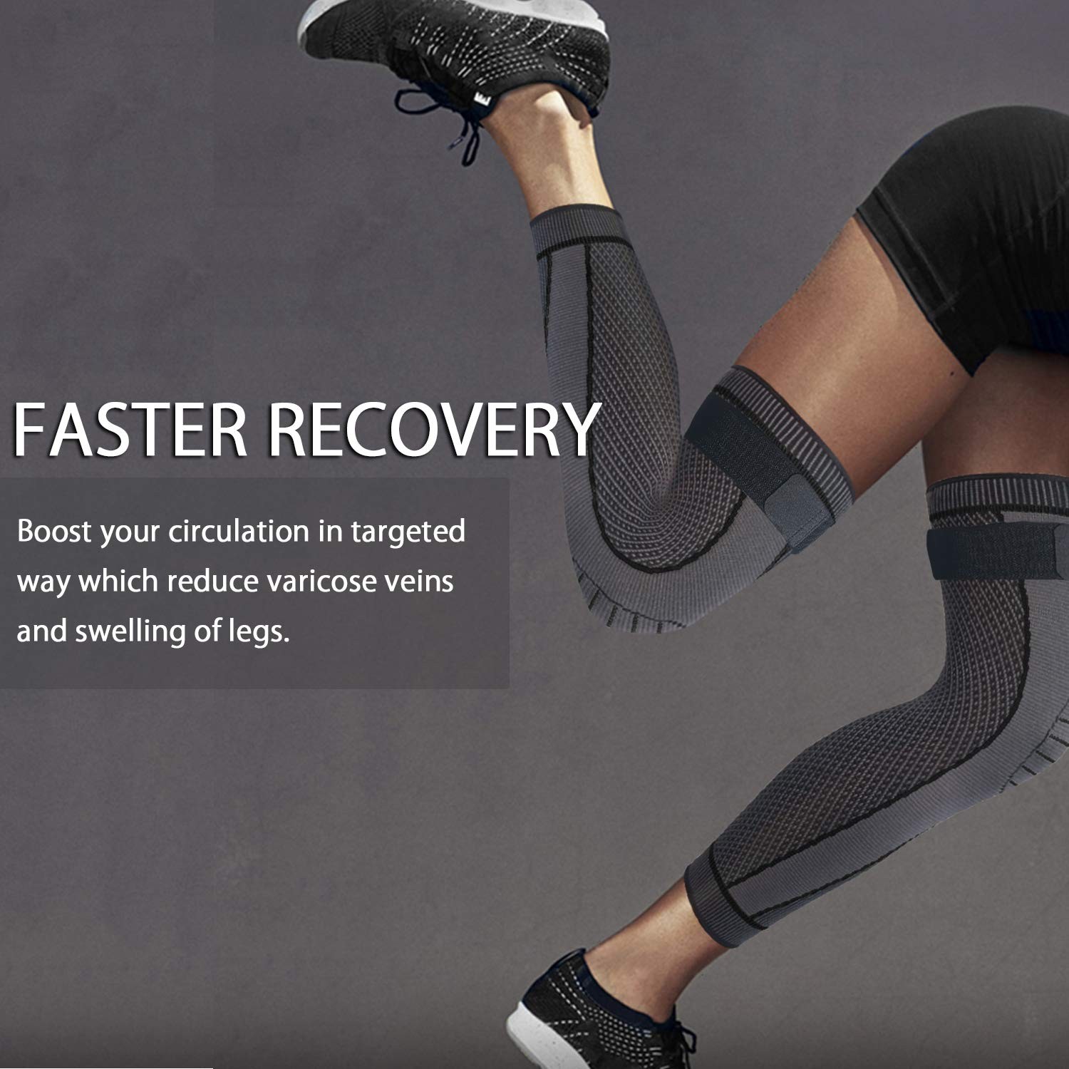 Long Leg Compression Sleeve Knee Pads for Cycling Arthritis Football Basketball