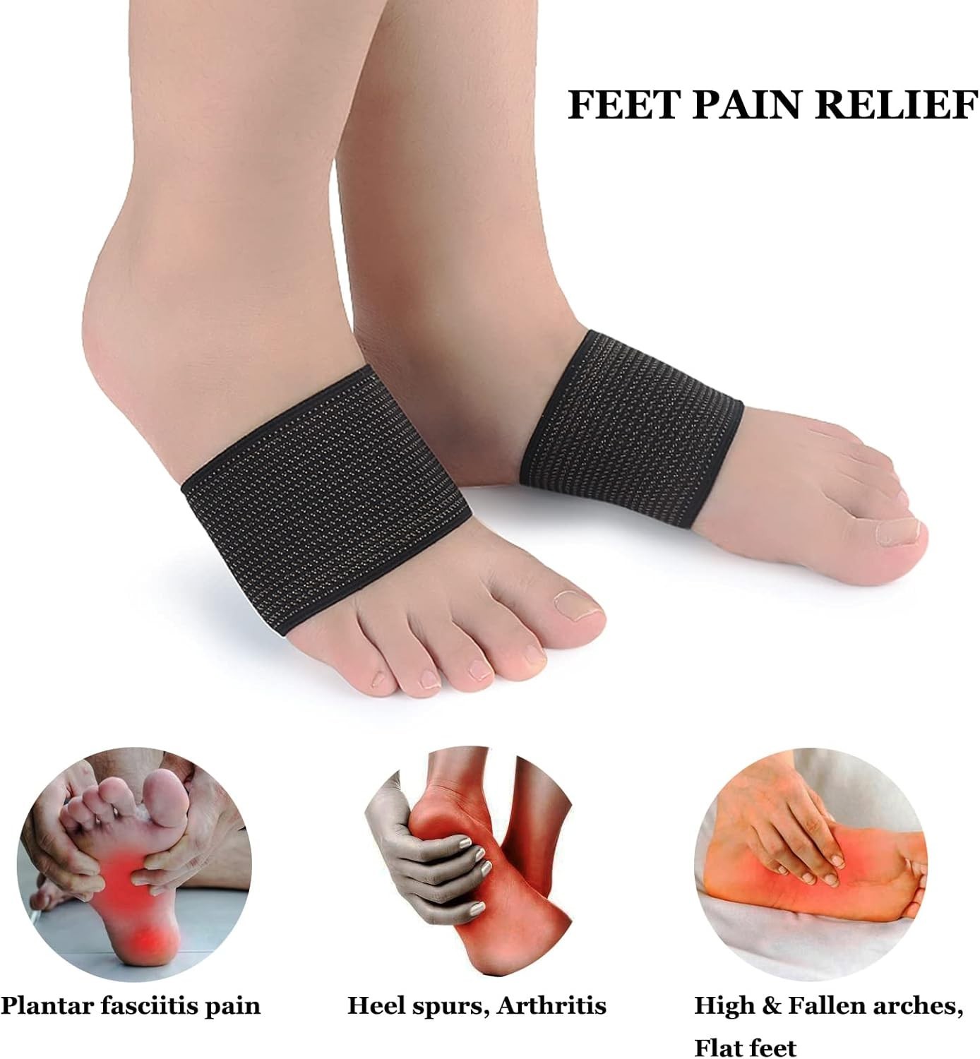 Copper Arch Support Sleeves (4PCS), Plantar Fasciitis Braces for Foot Care, F…