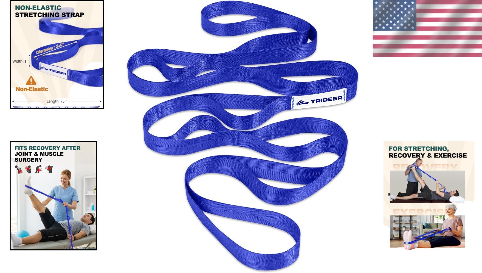 Gentle Mobility Aid: Non-Elastic Stretching Strap for Legs & Back Flexibility