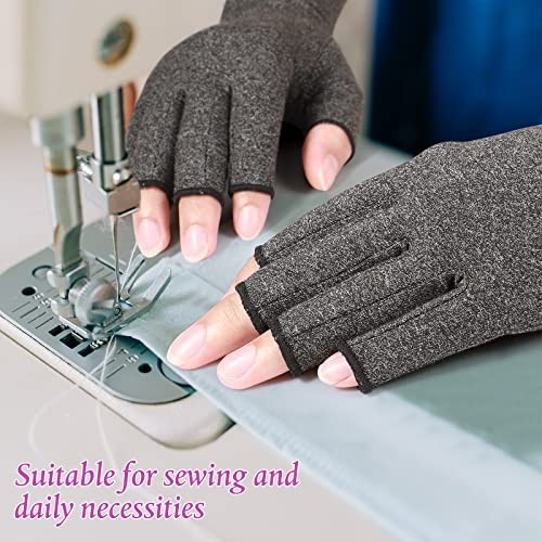 Compression Gloves 8 Pairs Fingerless Arthritis Pain Relief Unisex Men Women