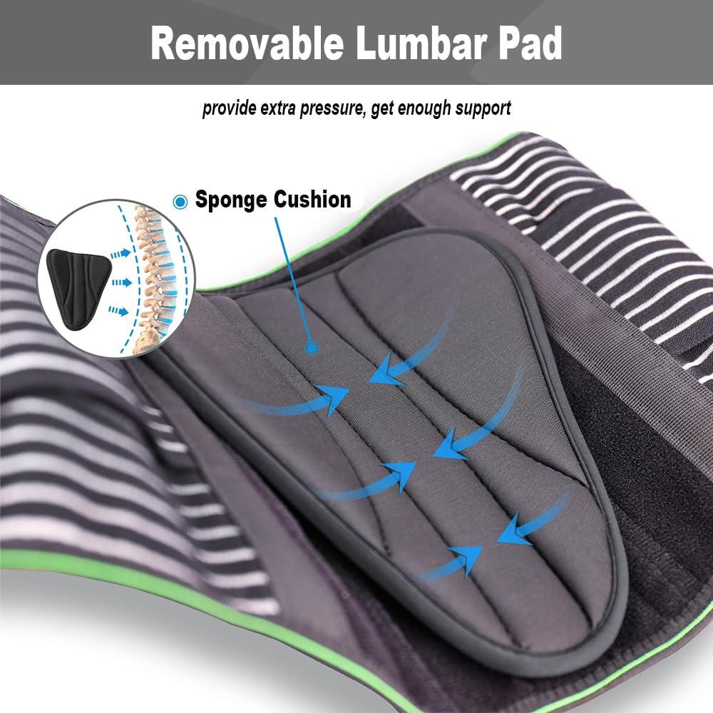 Back Brace with 7 Metal Stays Lower Back Pain Relief Lumbar Support Belt S-XXL