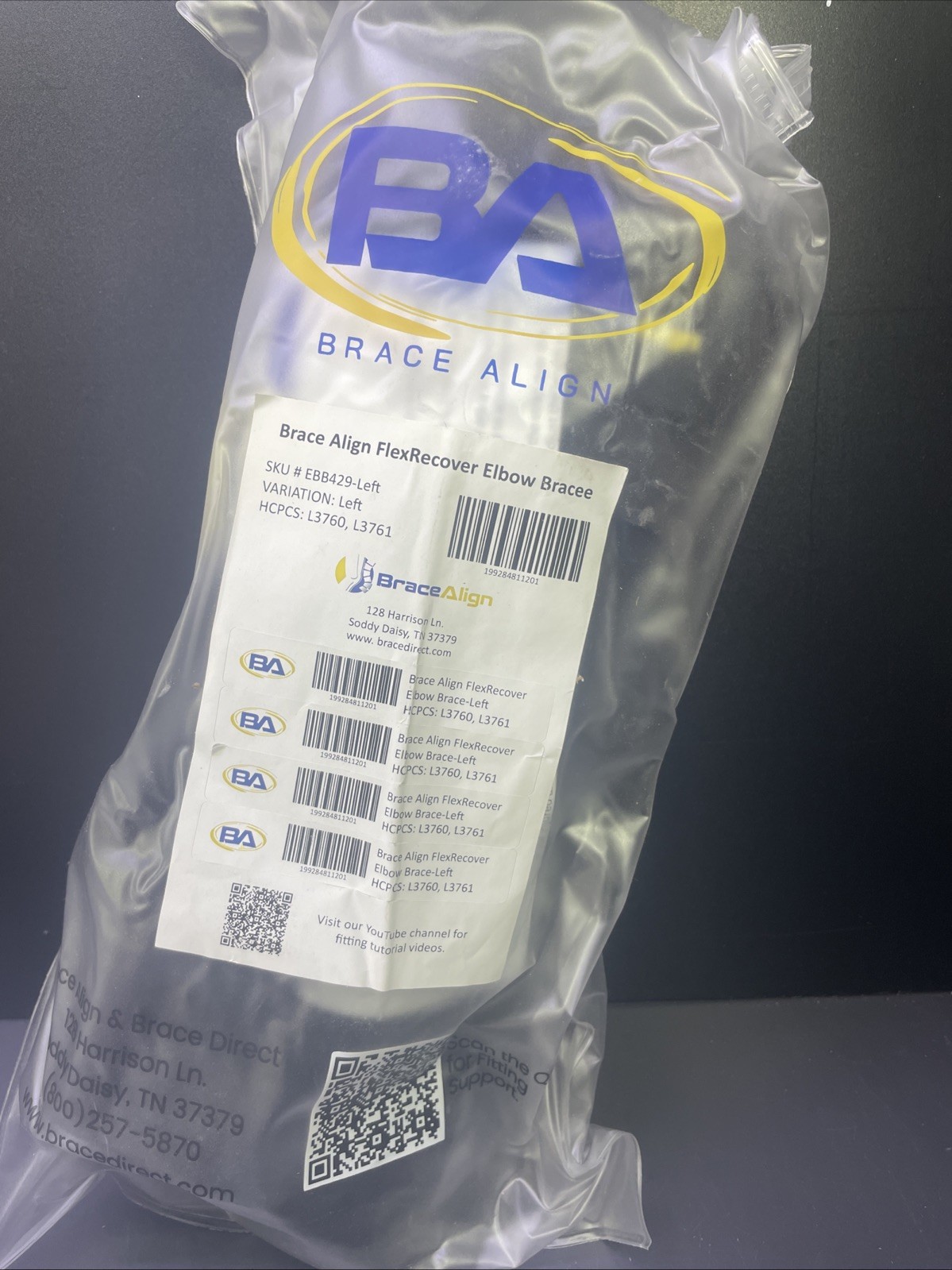 Brace Align FlexRecover Hinged ROM Elbow Brace with Sling – Adjustable Post-Op