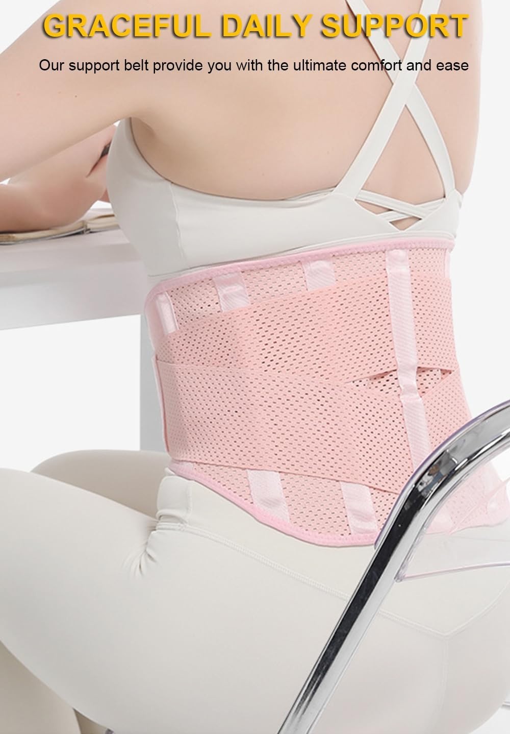 Lightweight Back Brace for Lower Back Pain Women Men, Lumbar Support Waist Su…