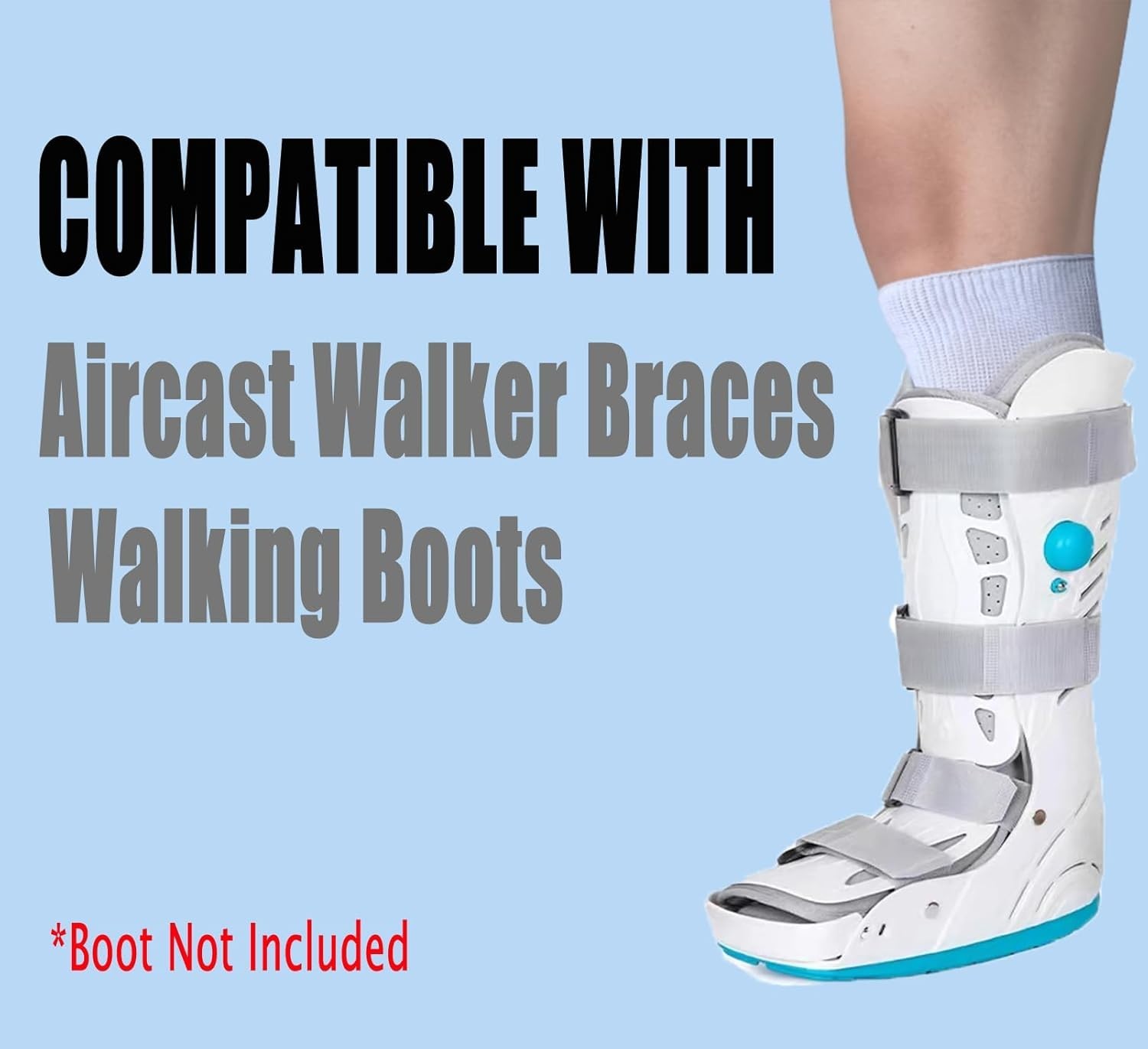2 Pairs Walking Boot Socks Replacement Liner for Air cast Walking Boot Fractu…