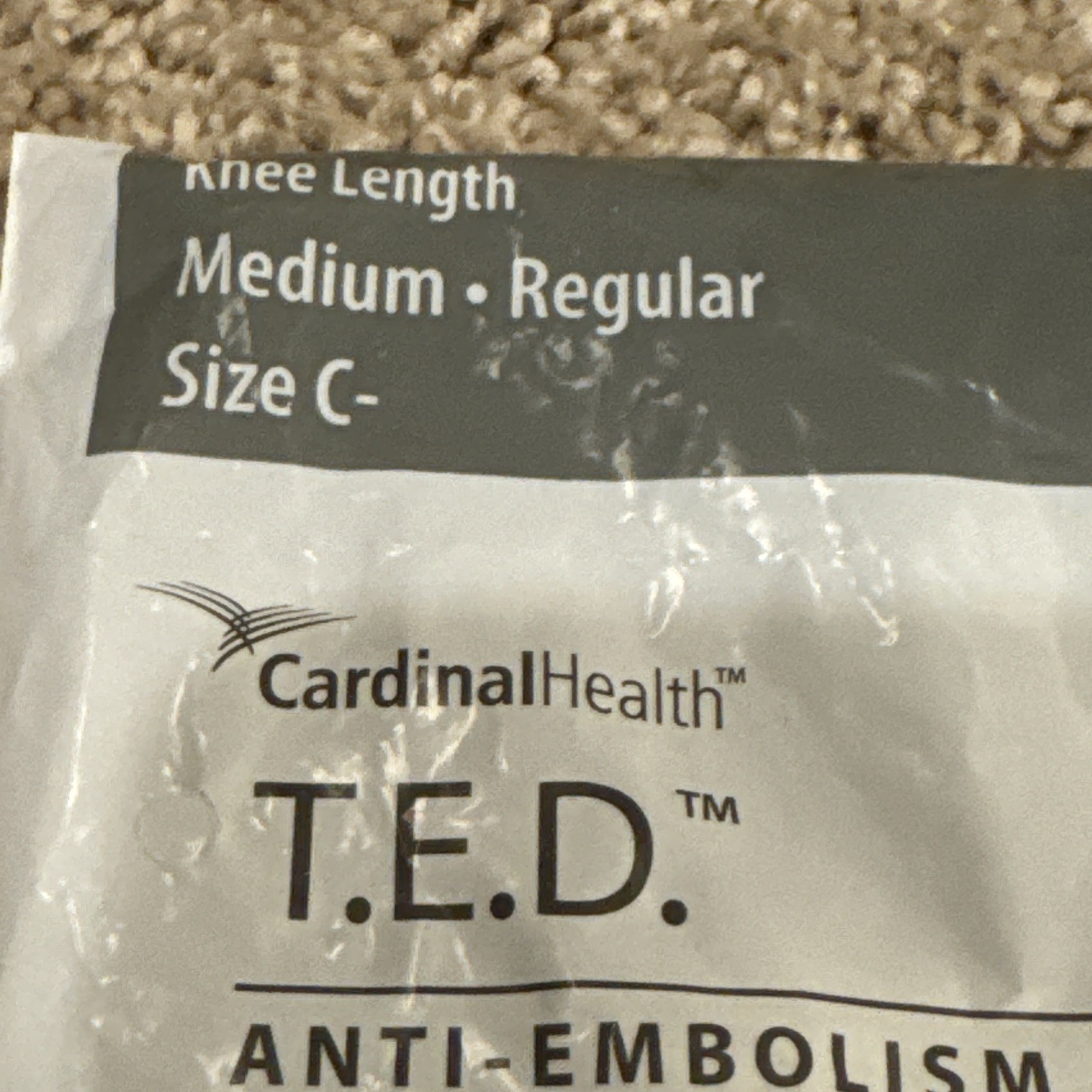 Cardinal Health T.E.D. Anti-embolism Stockings Size C Medium Regular Knee Length