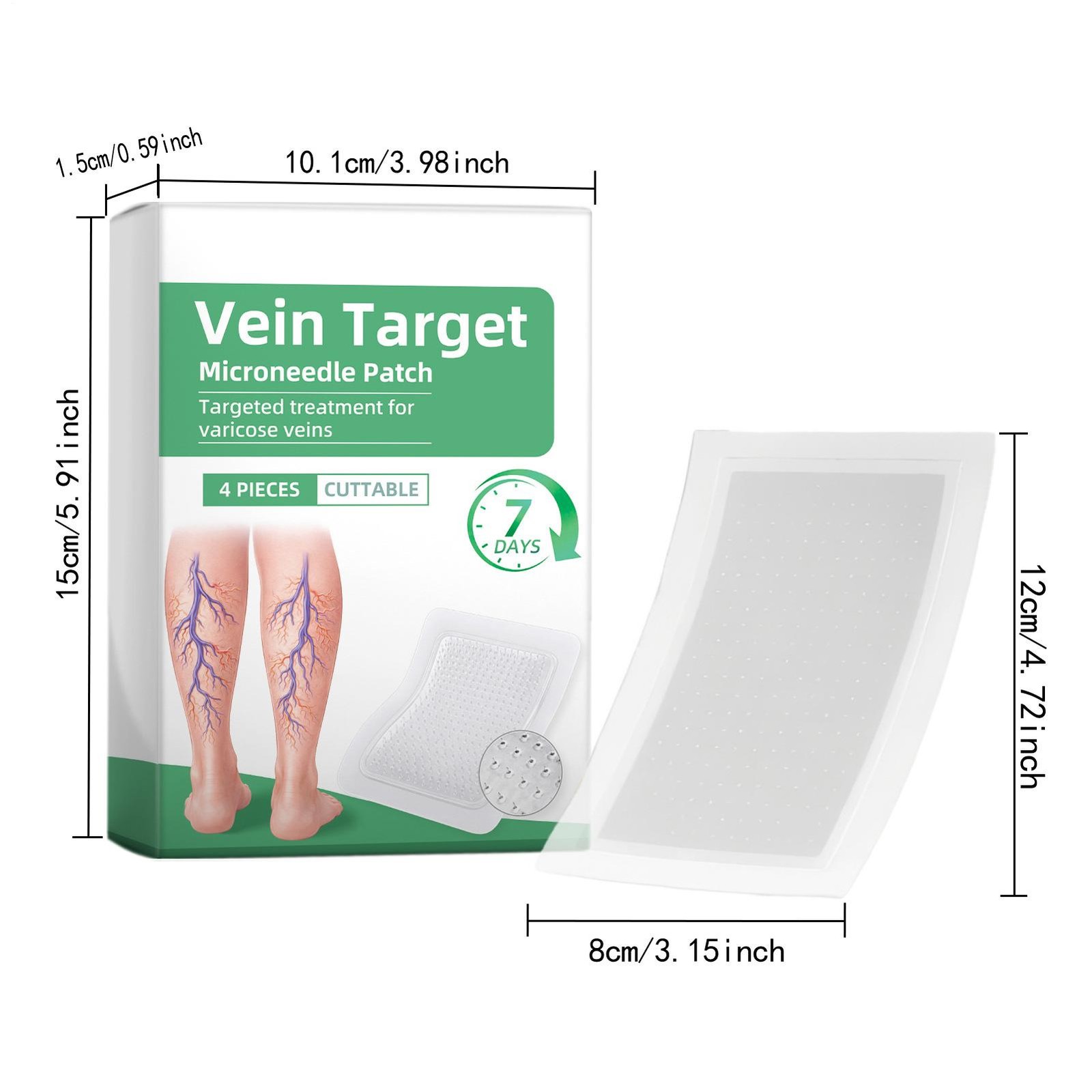 2026 Target Vein Patches 4Pcs Venous Varicose Patches Leg Care Relief Stickers