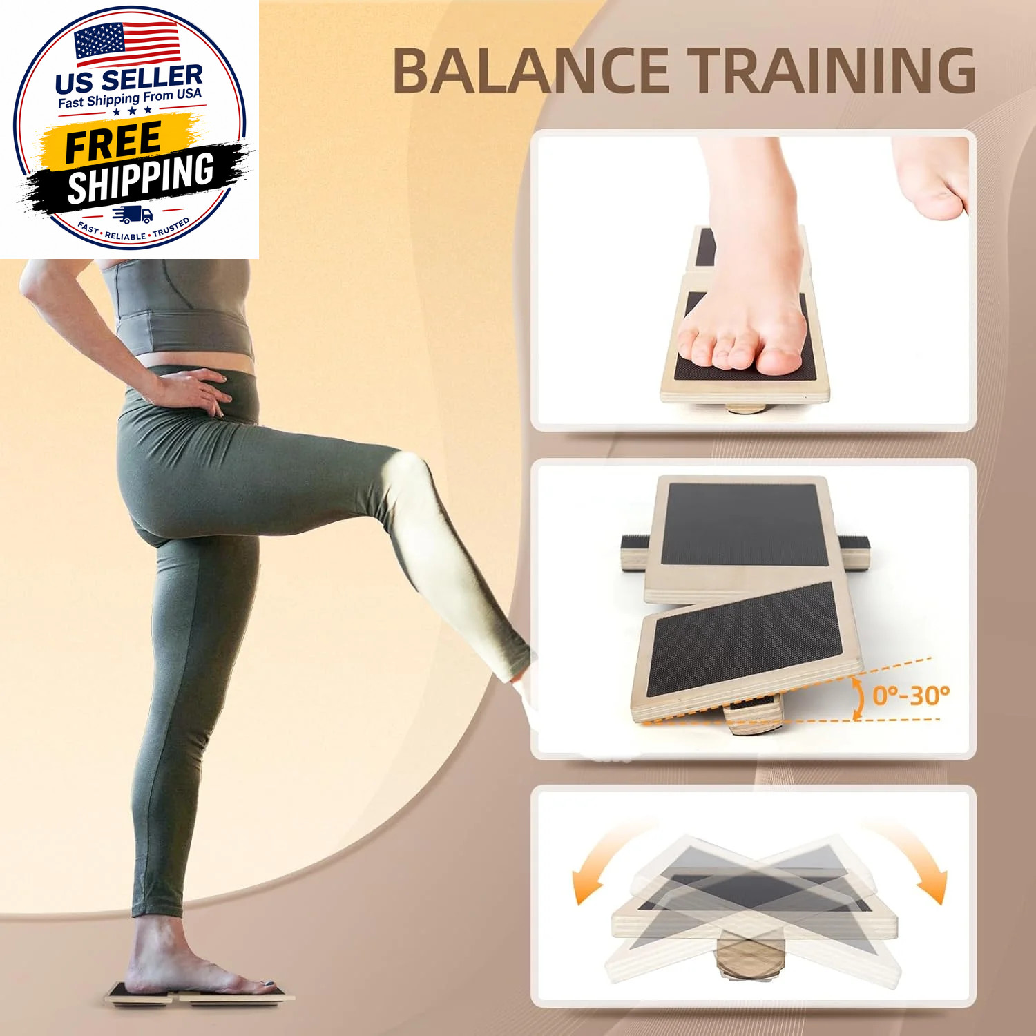 Ankle Strengthener Exerciser for Sprained, Single Foot Balance Board, Non-Slip W