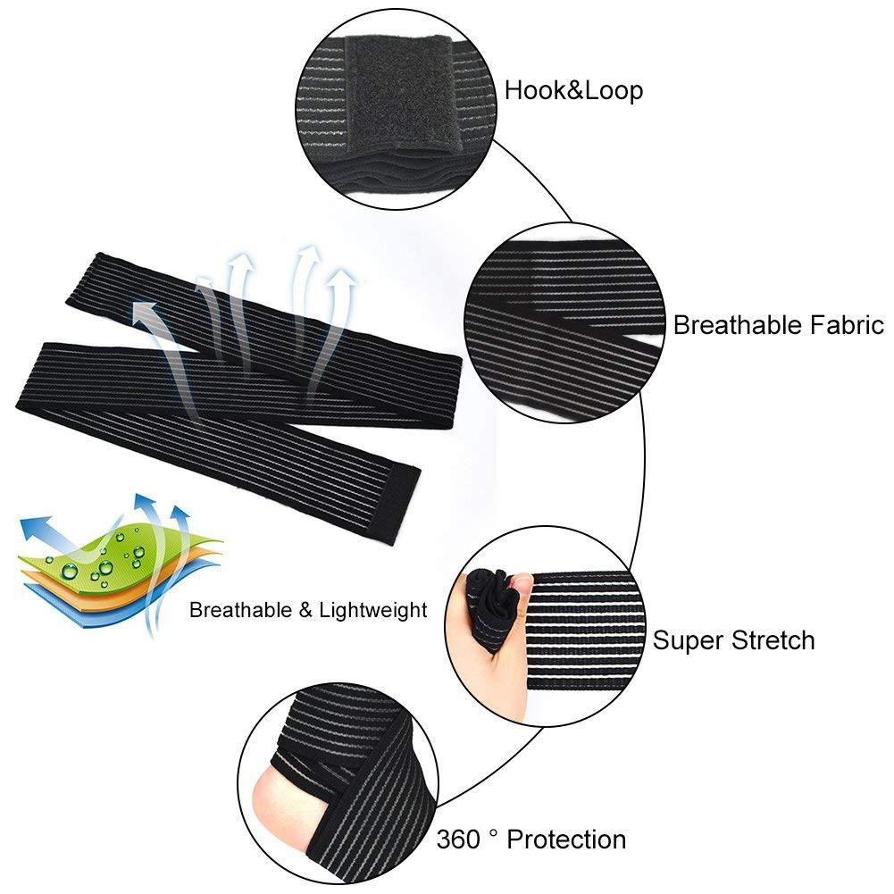 Adjustable Elastic Ankle Brace Compression Bandage Wrap for Foot Pain, Arch Supp