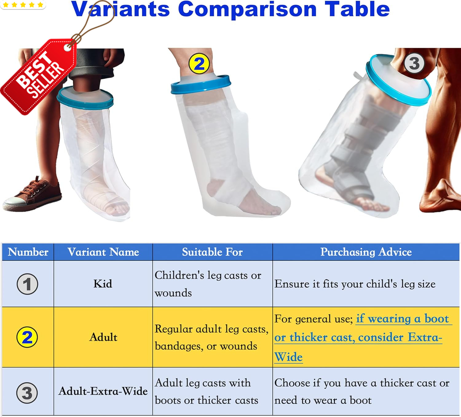 Waterproof Leg Cast Cover Shower Reusable Adult Short Leg Protector Foot – US