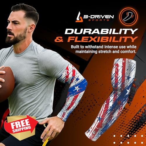 B-Driven Arm Sleeve Patriotic Baseball Compression Single