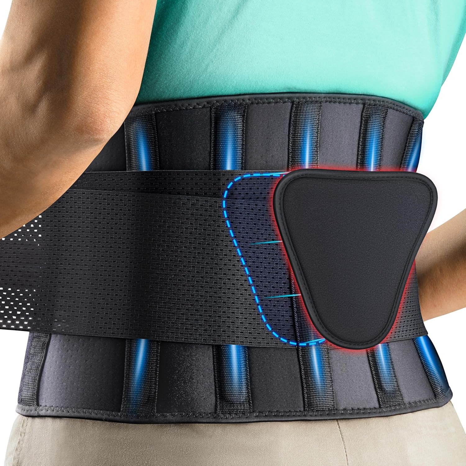 Back Brace Support Belt-Lumbar Support Back Brace for Back Pain, Sciatica, Scoli