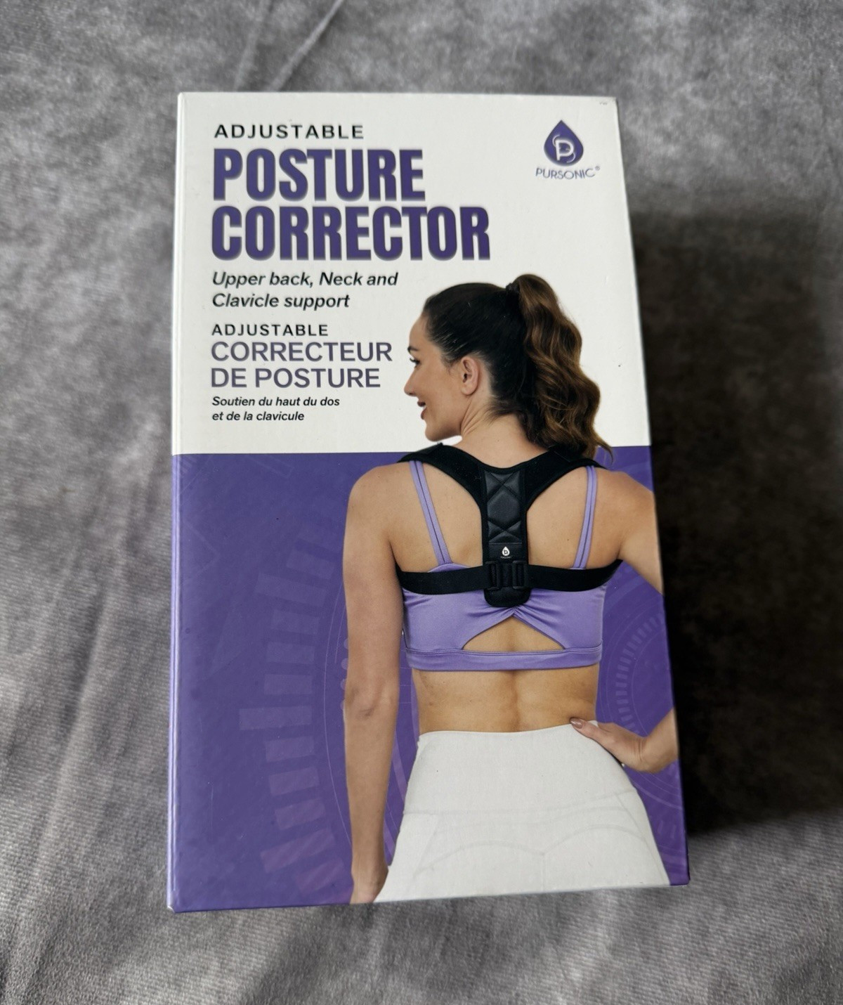 Pursonic Adjustable Posture Corrector Back Neck Clavicle Shoulder Black PC26