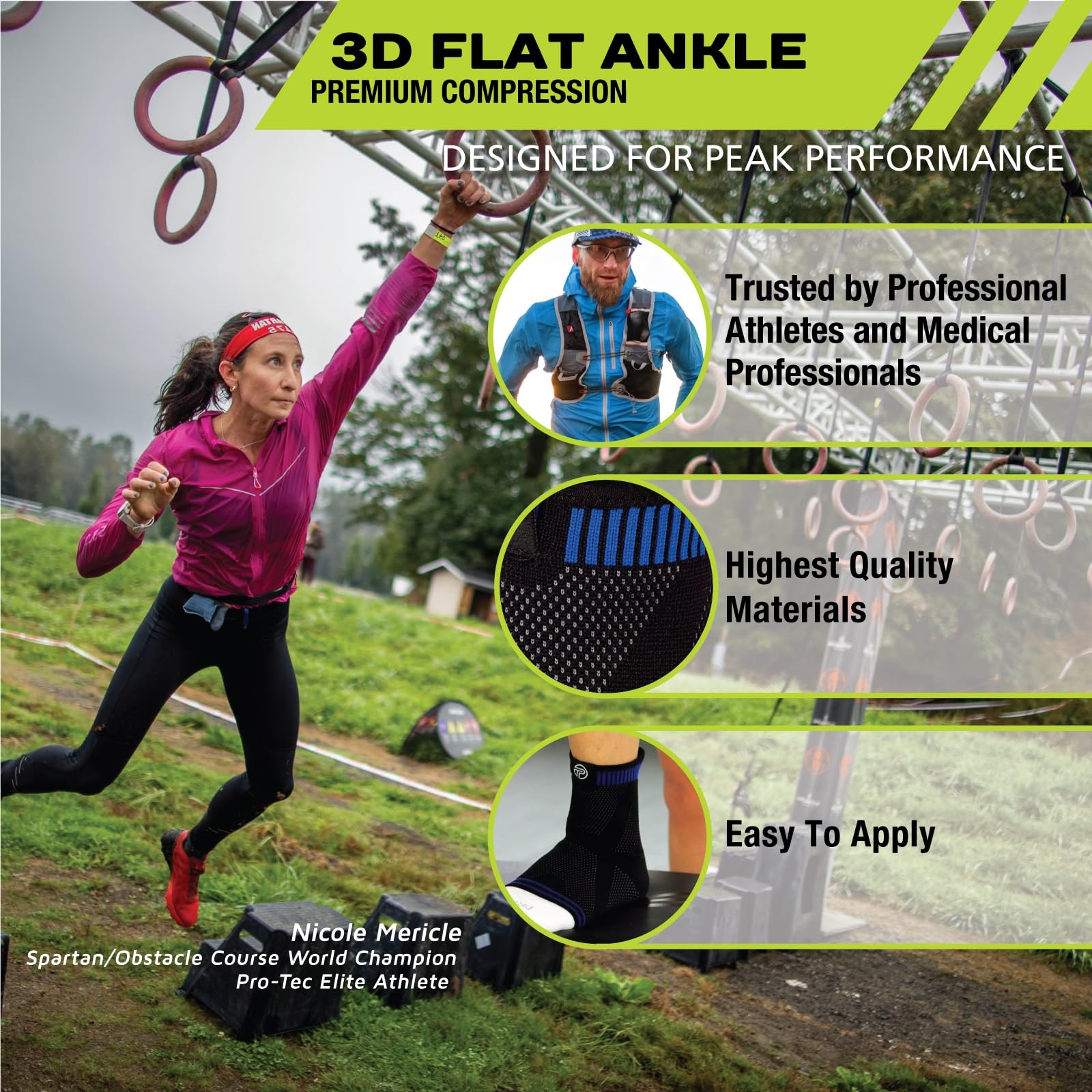 Pro Tec Athletics 3D Flat Ankle Support Customized Breathable Flex Fit