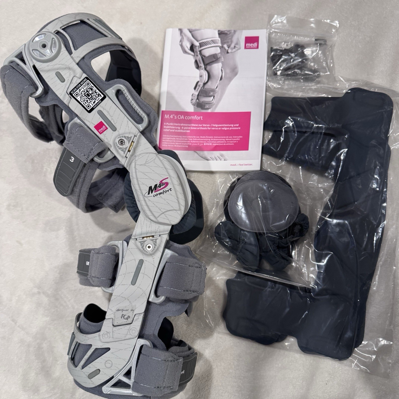 Medi. ortho M4s Comfort OA Acl Left Valgus Knee Brace orthotic size Medium