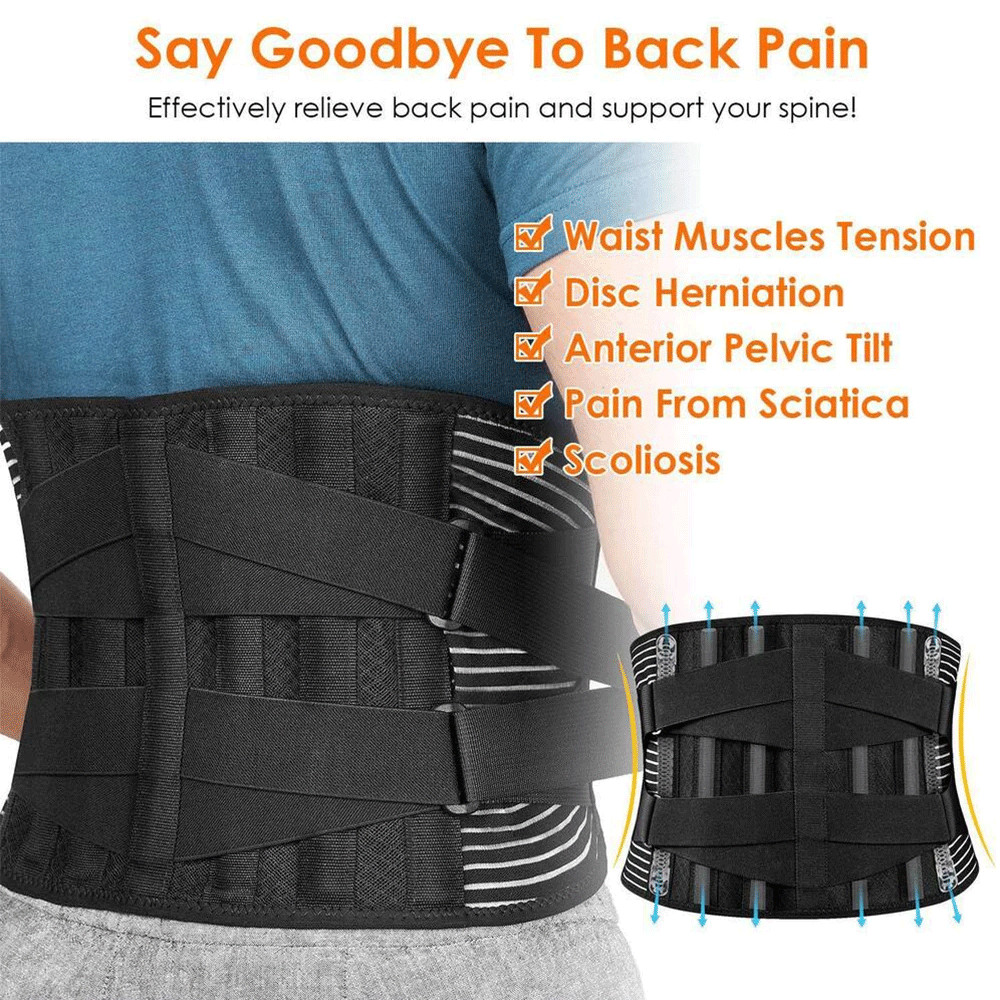 Adjustable Lower Back Brace Lumbar Support Waist Belt for Sciatica Pain Relief