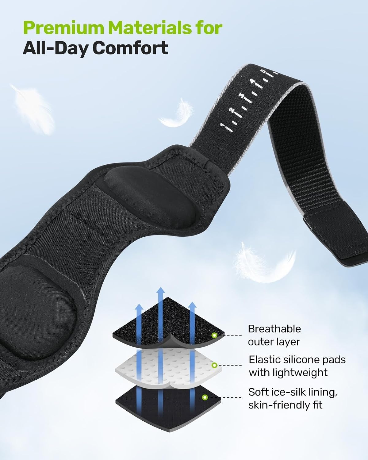 Upgraded Tennis Elbow Brace for Men Women with 2 Silicone Pads, Adjustable Go…