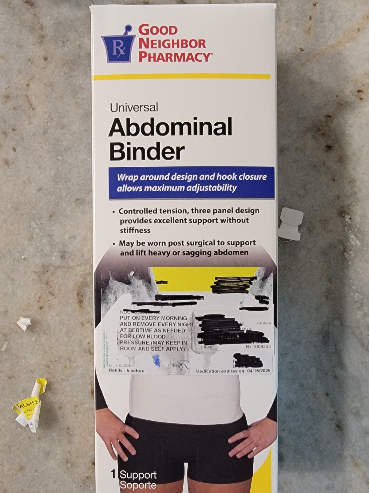 Lt25- Good Neighbor Pharmacy Universal Abdominal Binder White 1ct
