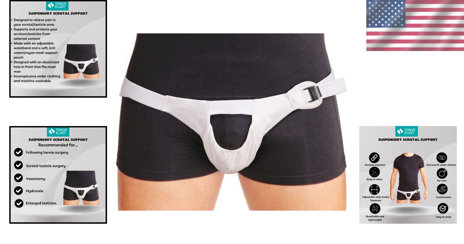 Men’s Large Suspensory Scrotal Support – Breathable & Adjustable Comfort Pouch