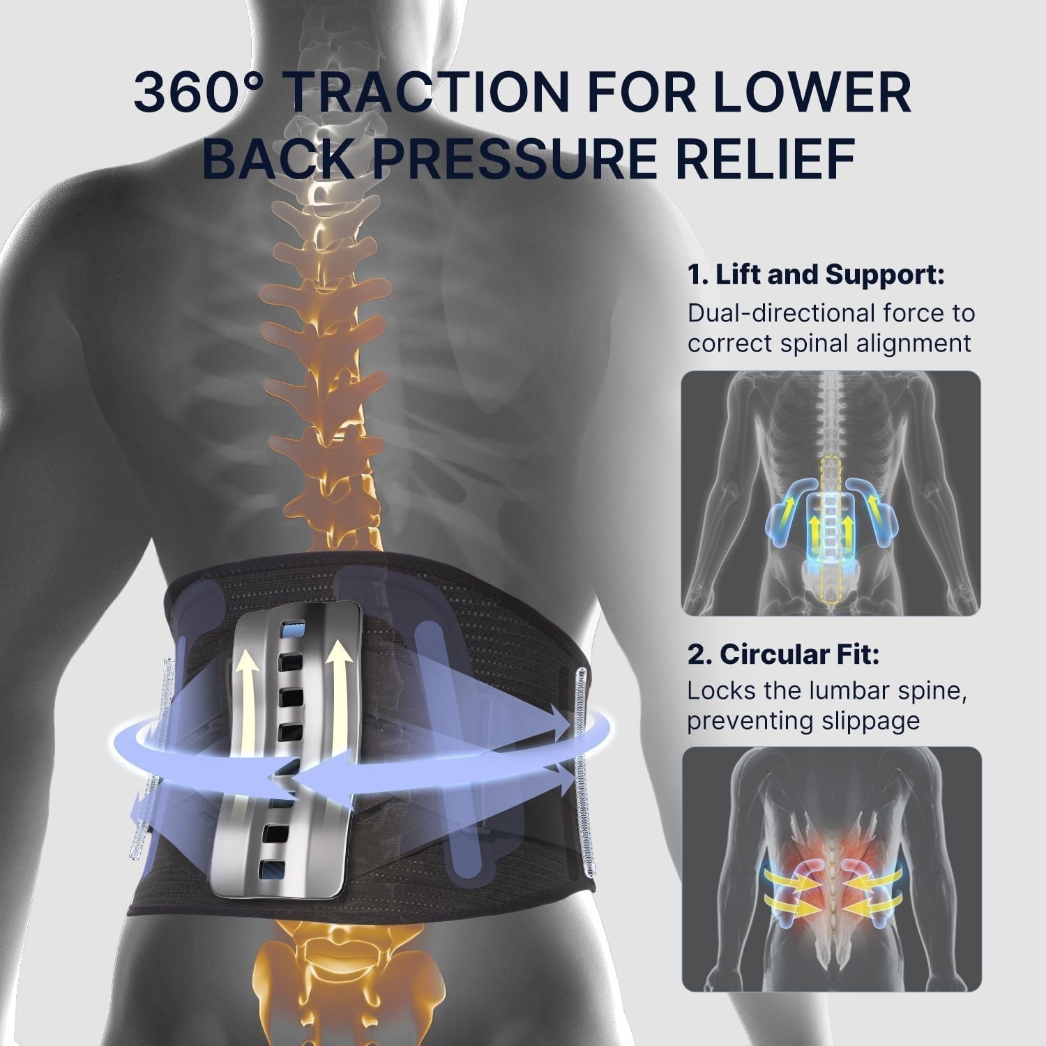 Comfortable and Breathable Back Brace – Adjustable L/XL Pain Relief Solution