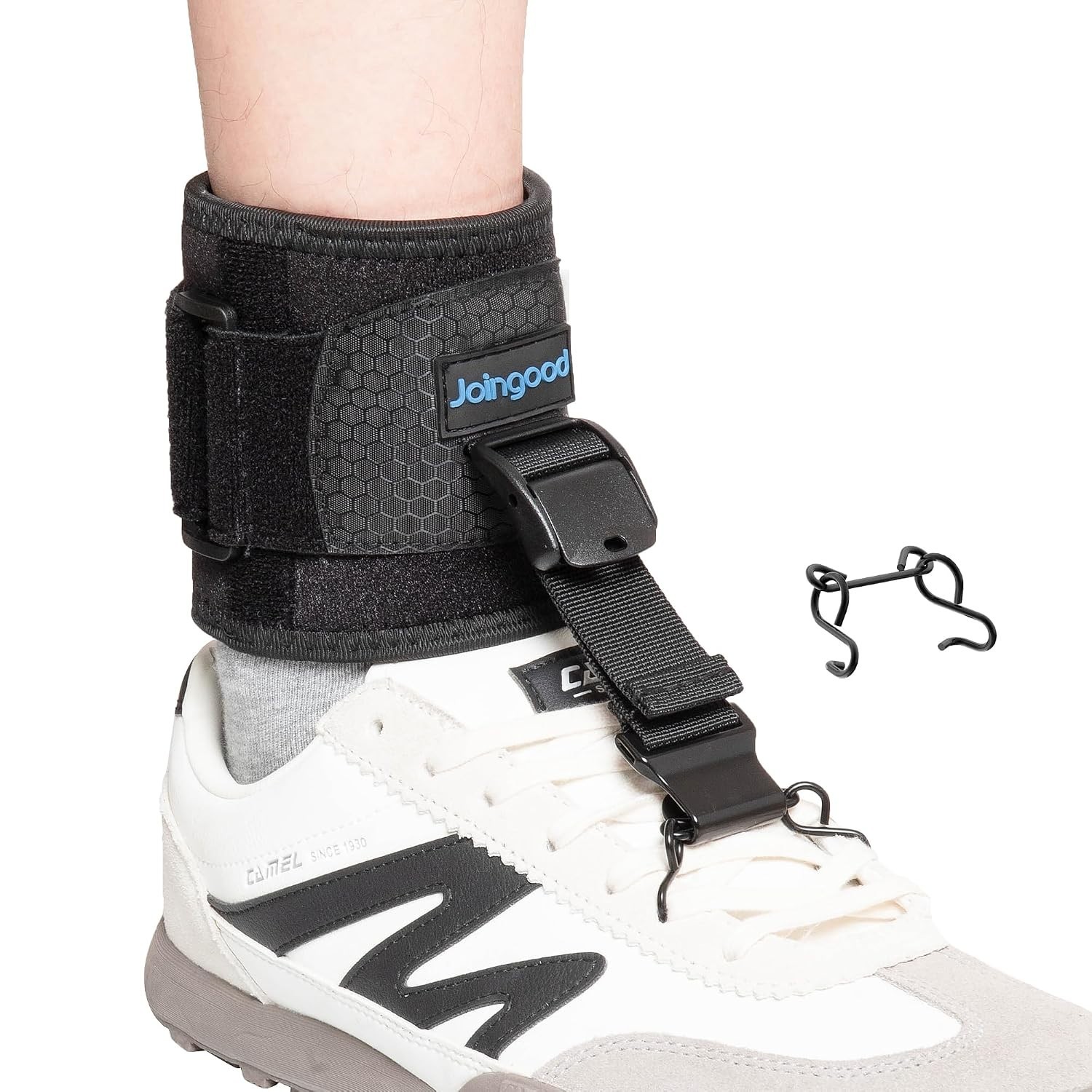 AFO Foot Drop Brace for Walking, Upgraded Zinc Alloy Hook, Includes Eyelet Ho…