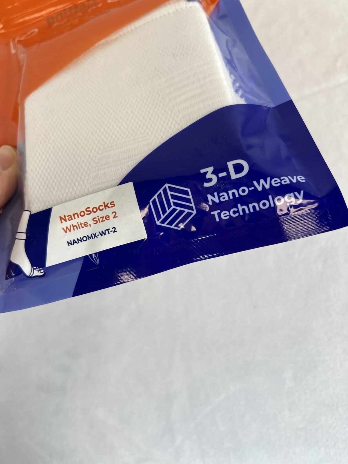 Nanosocks 3D Nano-Weave Technology Nanomx-WT-2 White Size 2/Medium