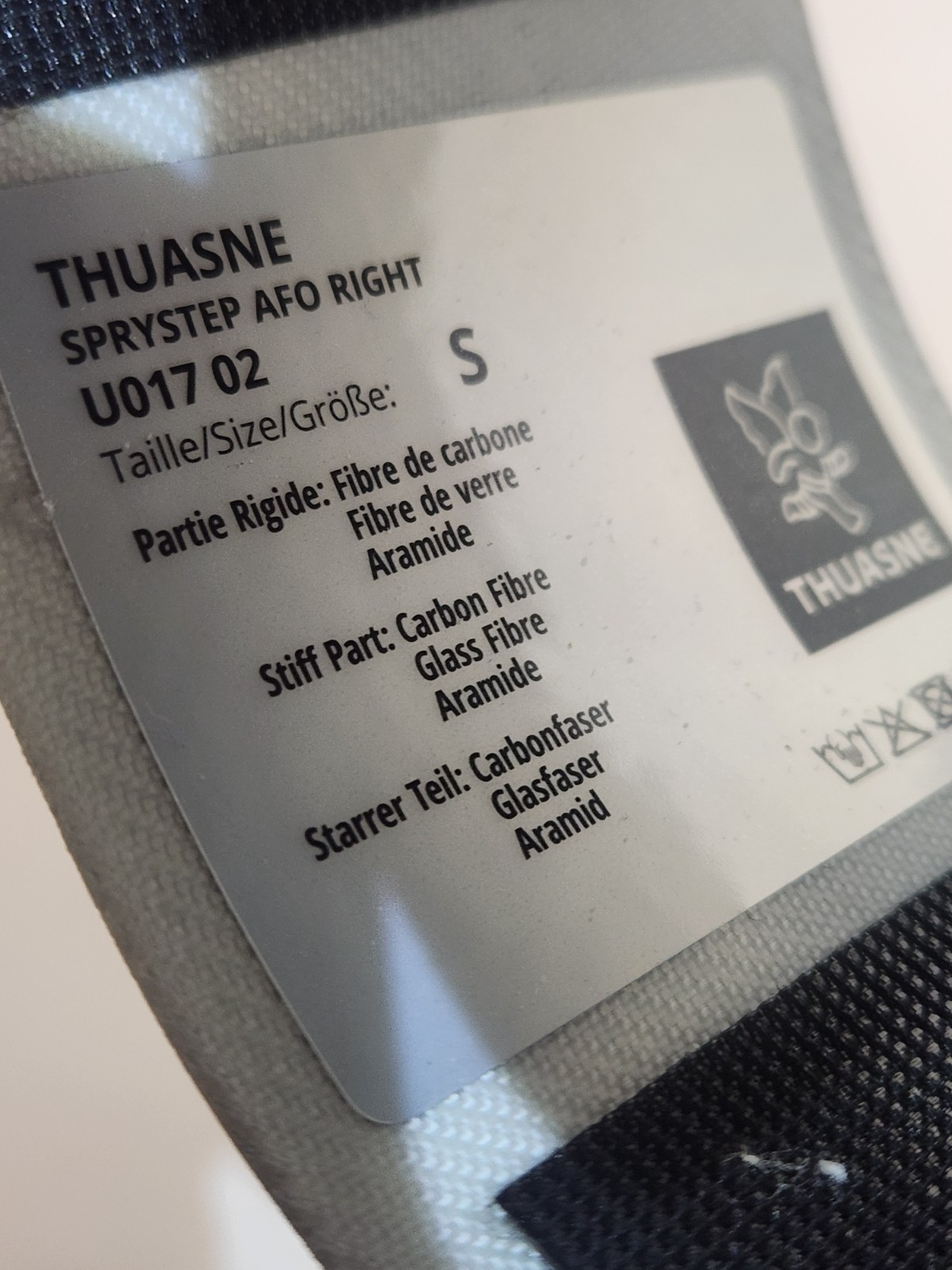Thuasne Sprystep AFO Right Size Small Carbon Fiber Drop Foot Brace U017 02