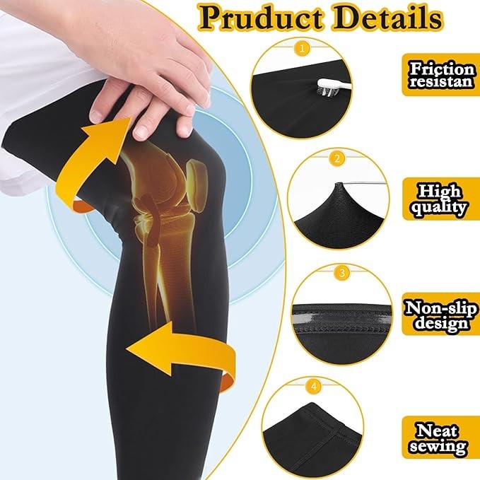 2 Pairs Leg Sleeves,Full Leg Compression Sleeve for Men Women,Long Knee Sleeve w