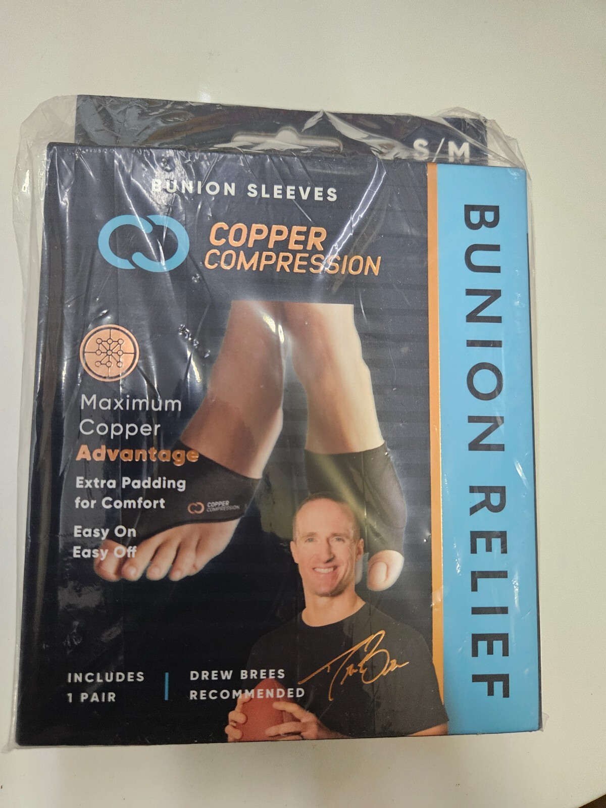 (NEW) Copper Compression Bunion Sleeve 1 Pair Size S/M