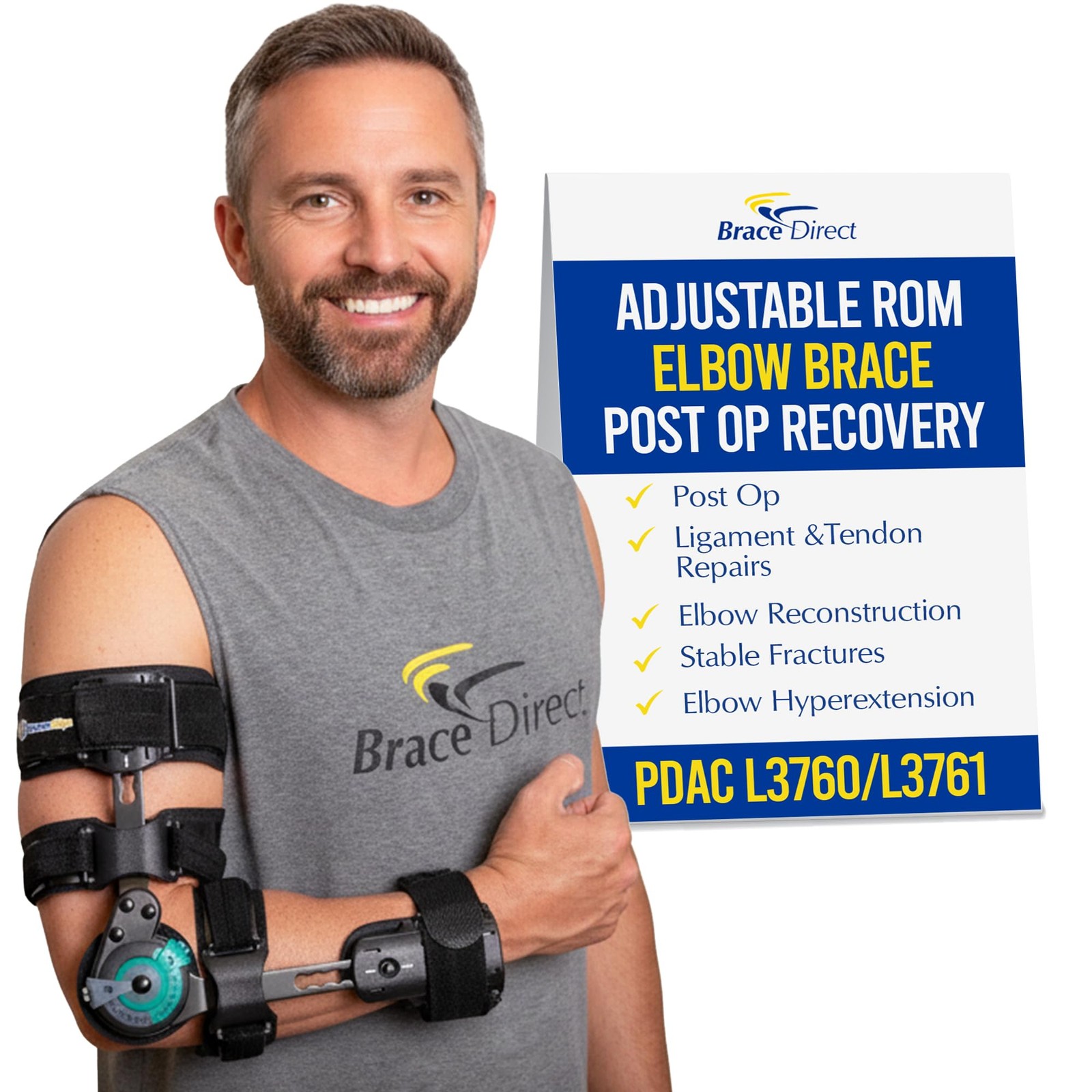 Medical Prescription Elbow Brace PDAC Approved L3760, L3761 Hinged Range of Moti