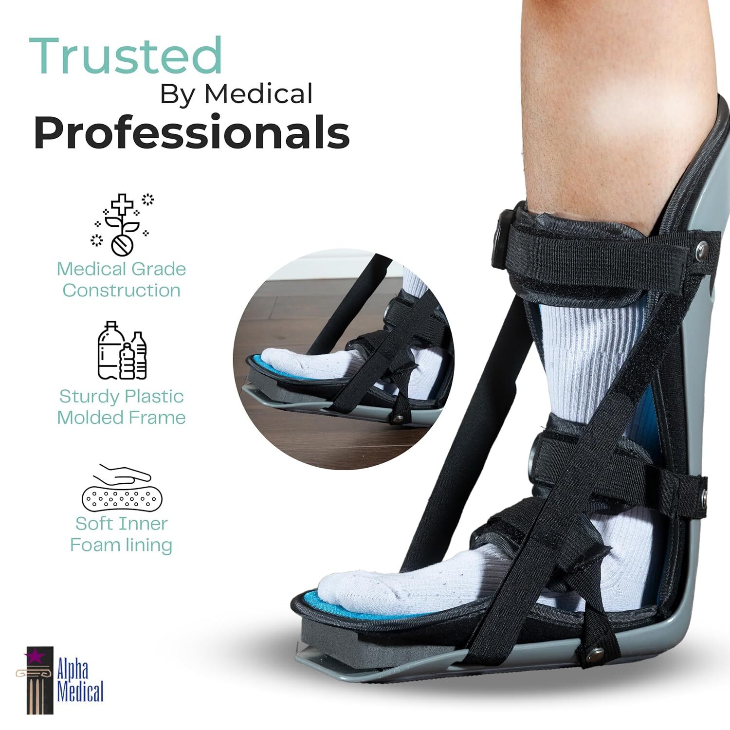 Alpha Medical Plantar Fascitis Night Splint Heel & Foot Pain; P.F. Brace L4398