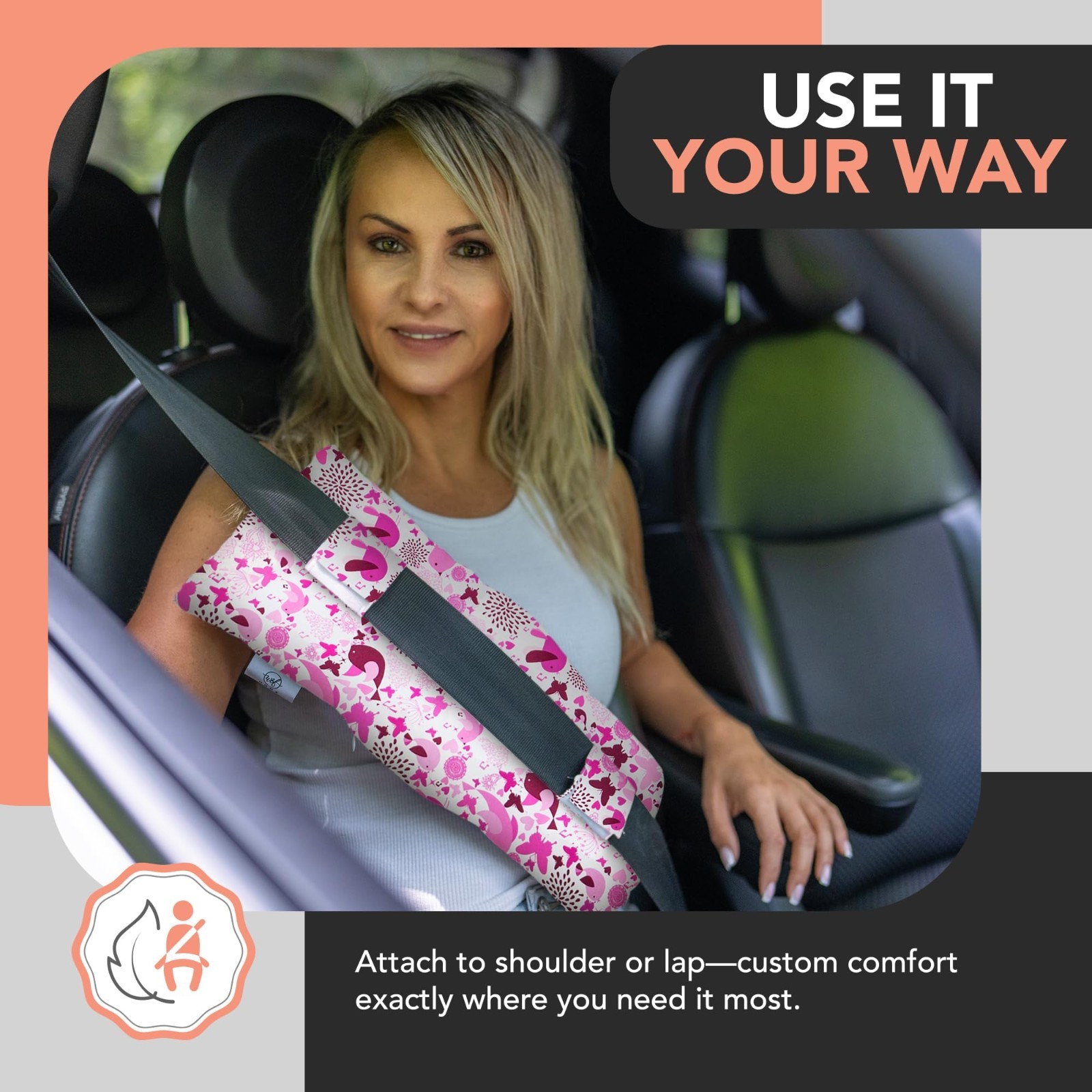 Mastectomy & Heart Surgery Pillow, Chemo Recovery Seatbelt Cushion, C-section &