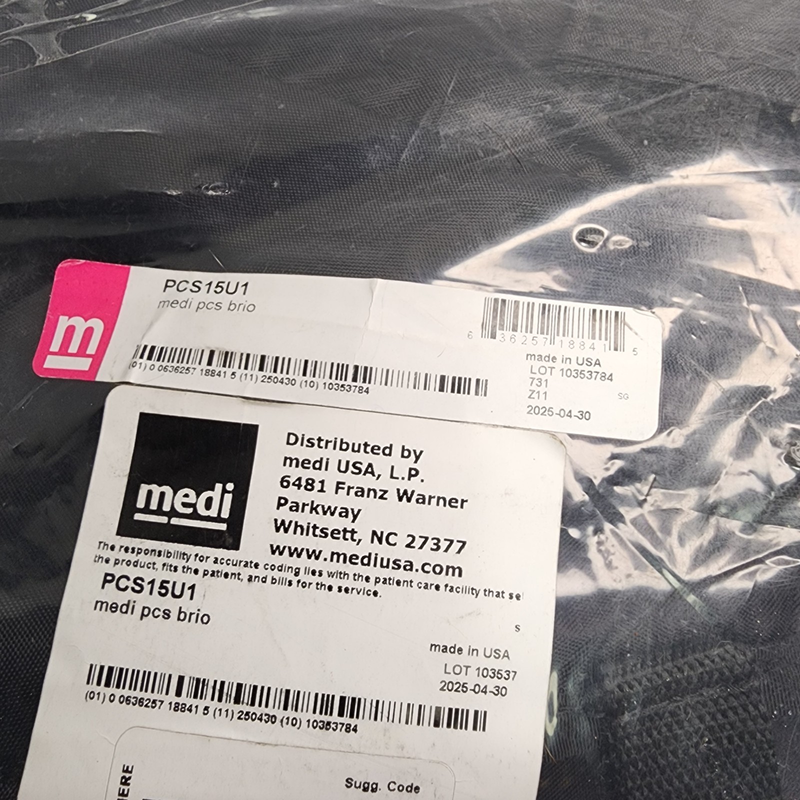 Medi Pcs Brio Pneumatic Compression System w/2 Leg Sleeves PCS15U1