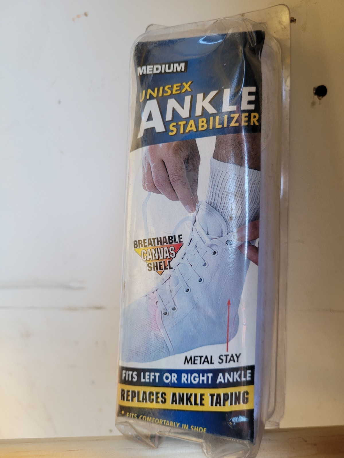 TruFit Medium Unisex Ankle Stabilizer Breathable White Canvas Shell Lace-Up New