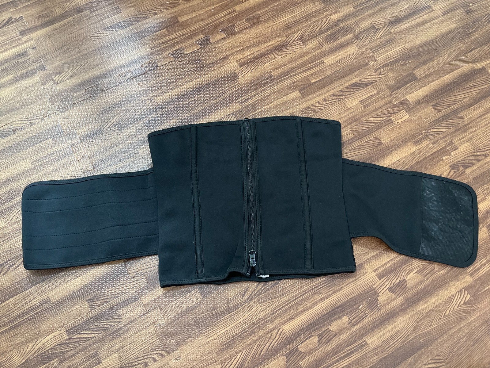 Support Brace Waist Belt Zip Closure Black Color Size S Small
