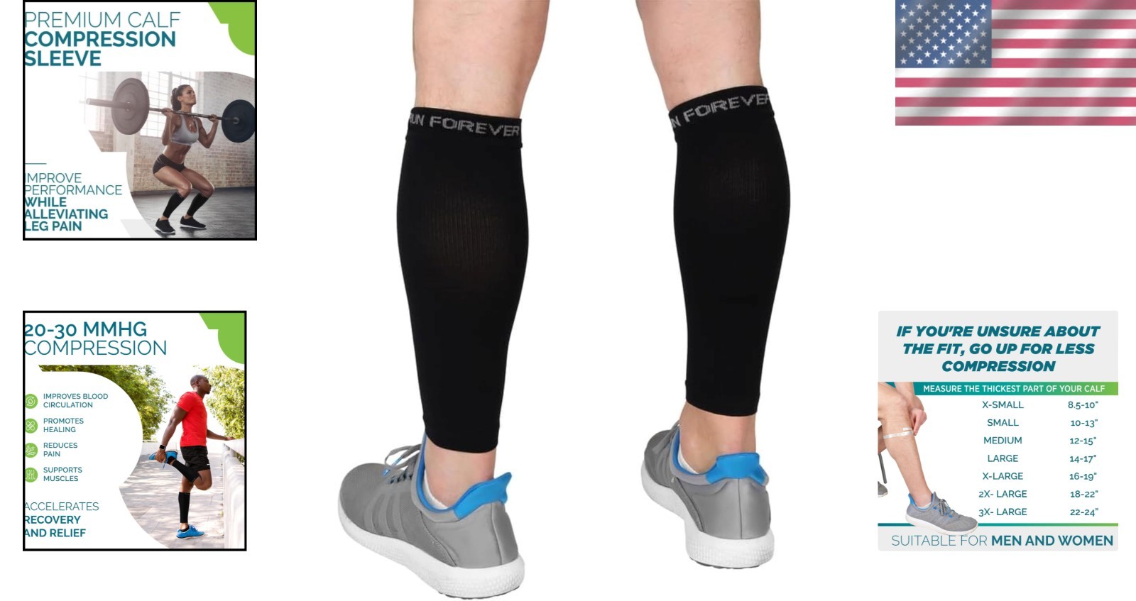 Multi-Purpose Calf Compression Sleeves – Ideal for Running & Sports Activities