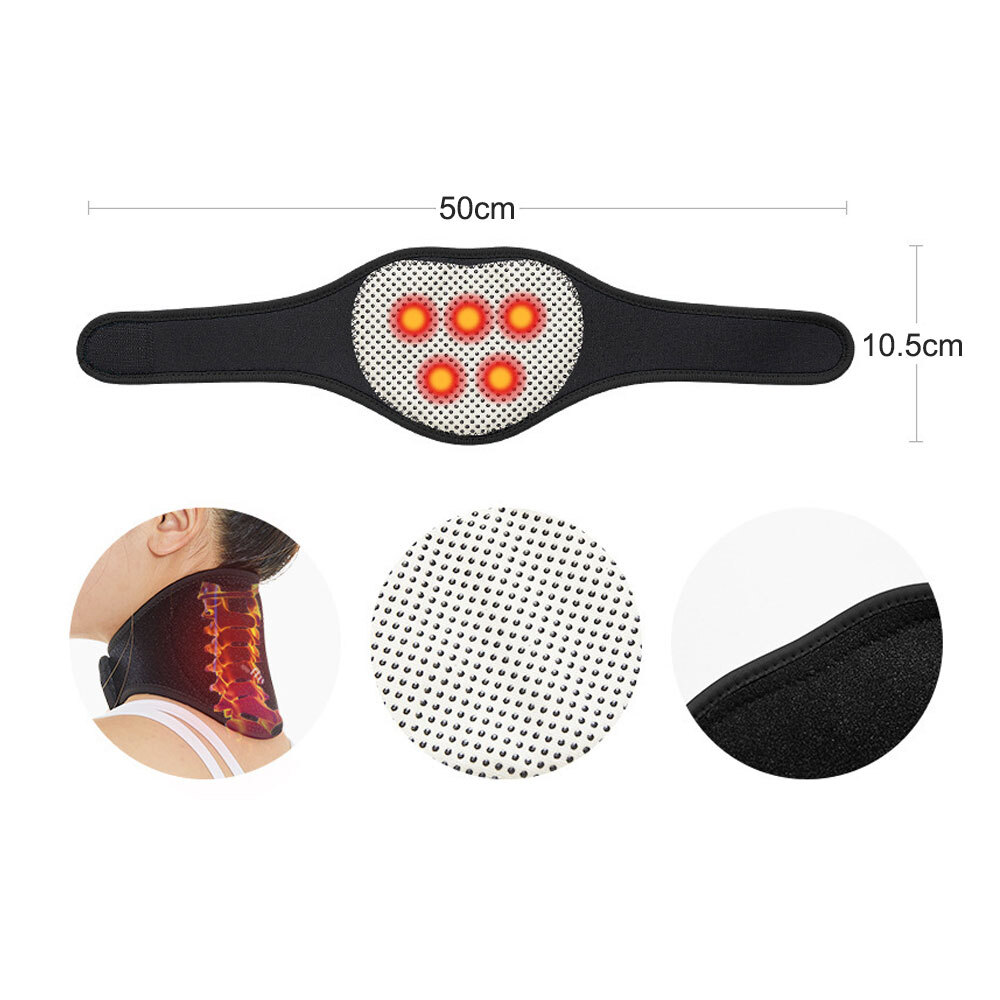 Self Heating Neck Support Magnetic Brace Collar Pain Relief Heat Pad Tourmaline