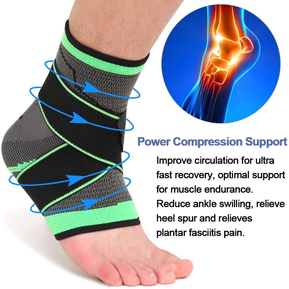 Ankle Brace Support Compression Sleeve Sprained Foot Tendon Pain Relief Wrap Gym