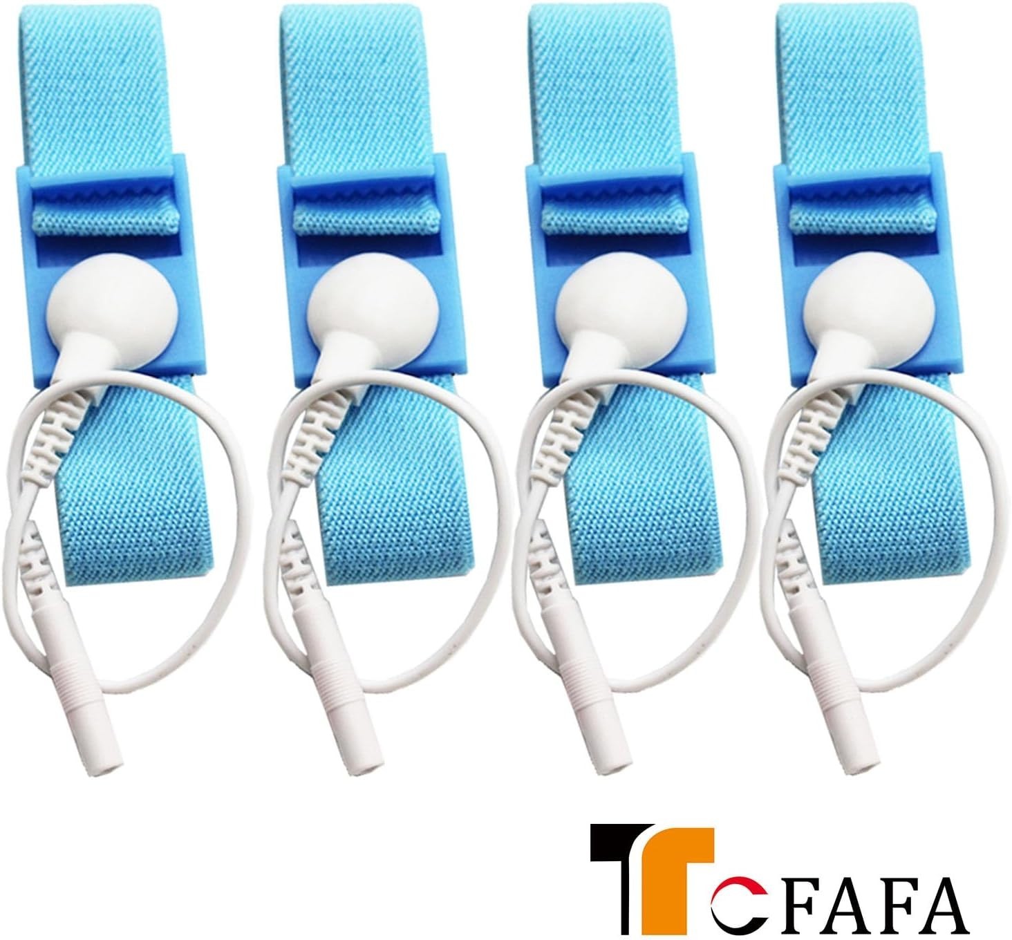 Versatile Adjustable Estim Wrist Straps: 4 Blue Loops & 4 White Wires Included