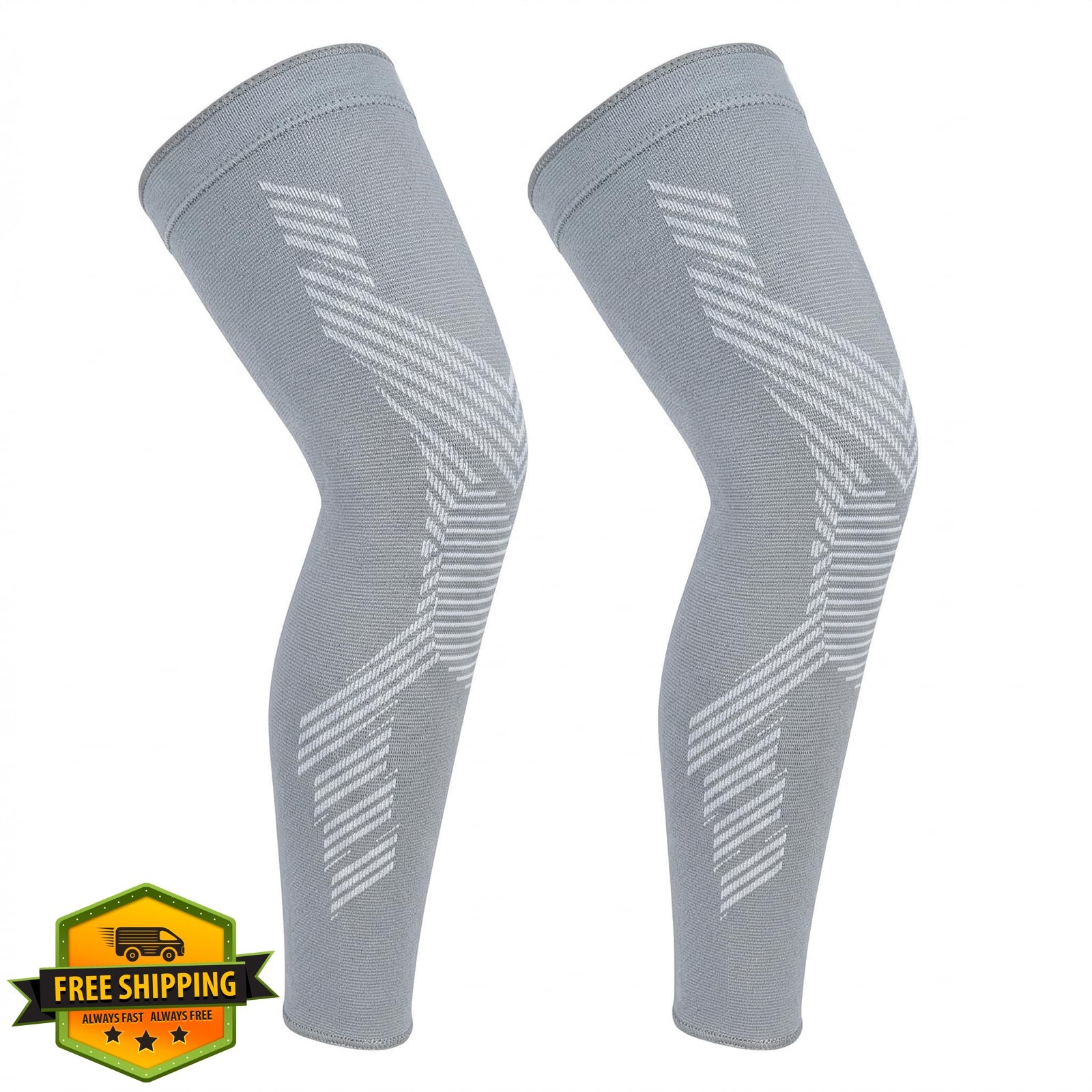 NuCamper Leg Compression Sleeves Gray X-Large 2 Pack