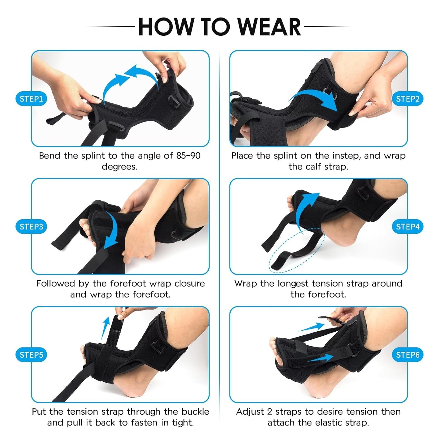 Essential Ankle Support Splint: Soft Foam & Flexible Design for Foot Pain Relief