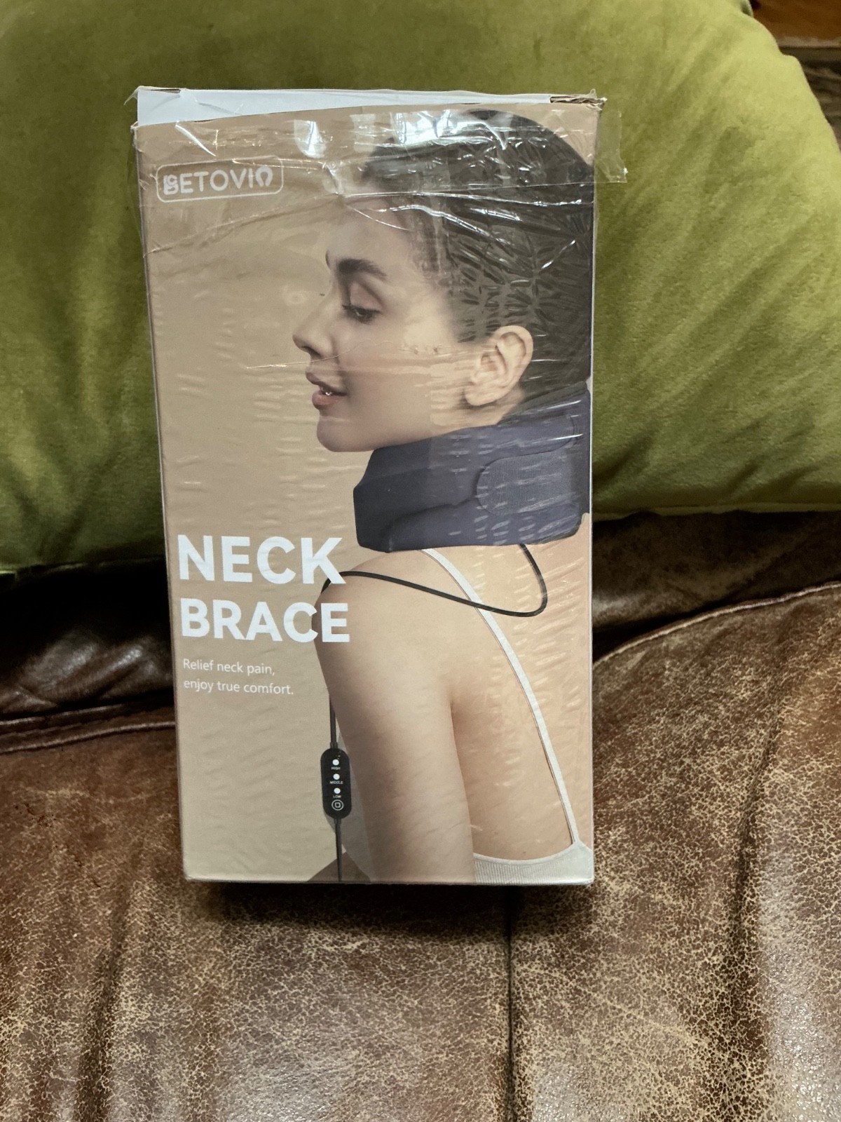 BETOVIN Heated Neck Brace Support Collar – Large – Blue